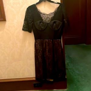 Bang black lace corset dress